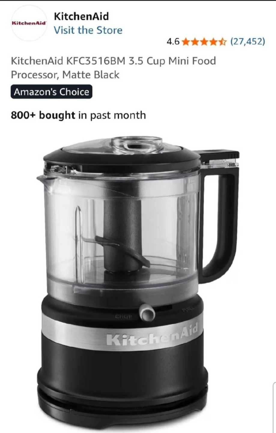 KitchenAid  3.5 Cup Mini Food Processor - Matte Black - photo 3
