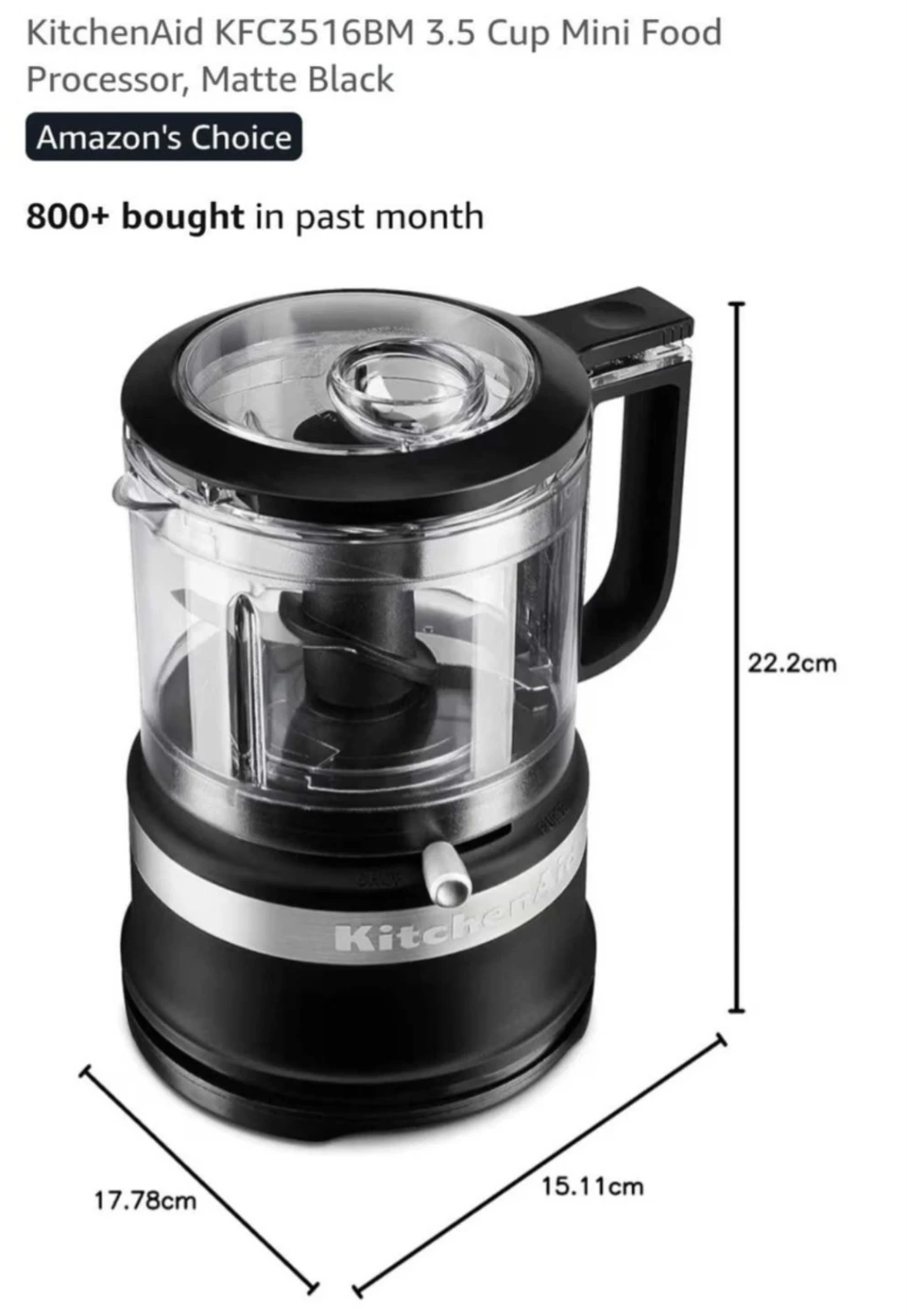KitchenAid  3.5 Cup Mini Food Processor - Matte Black - photo 4