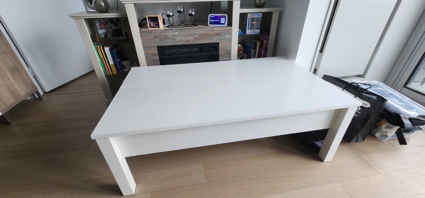 White lift-top coffee table with storage - photo 4