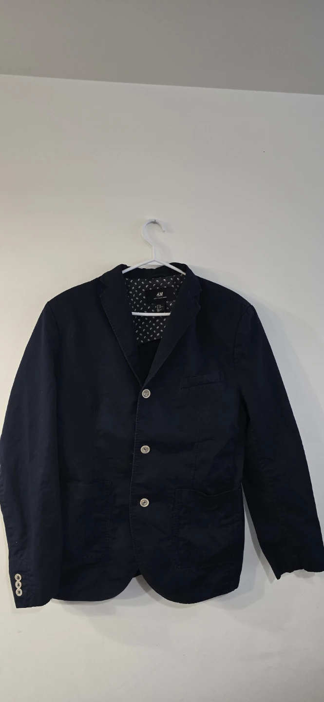 H&M Slim Fit Blazer - Navy Blue