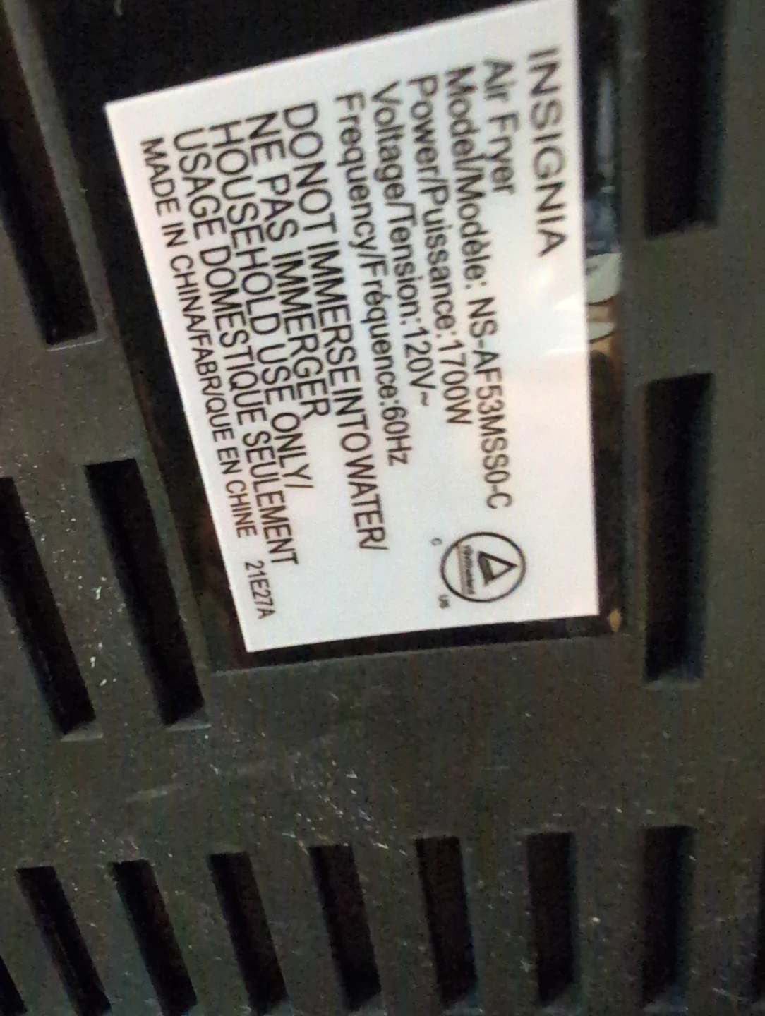 Insignia 4.8L Air Fryer NS-AF53MSS0-C - photo 4