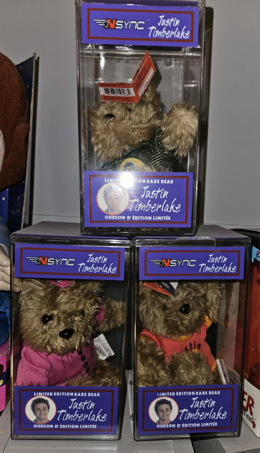 3 NSYNC Justin Timberlake Limited Edition Rare Bears - MINT