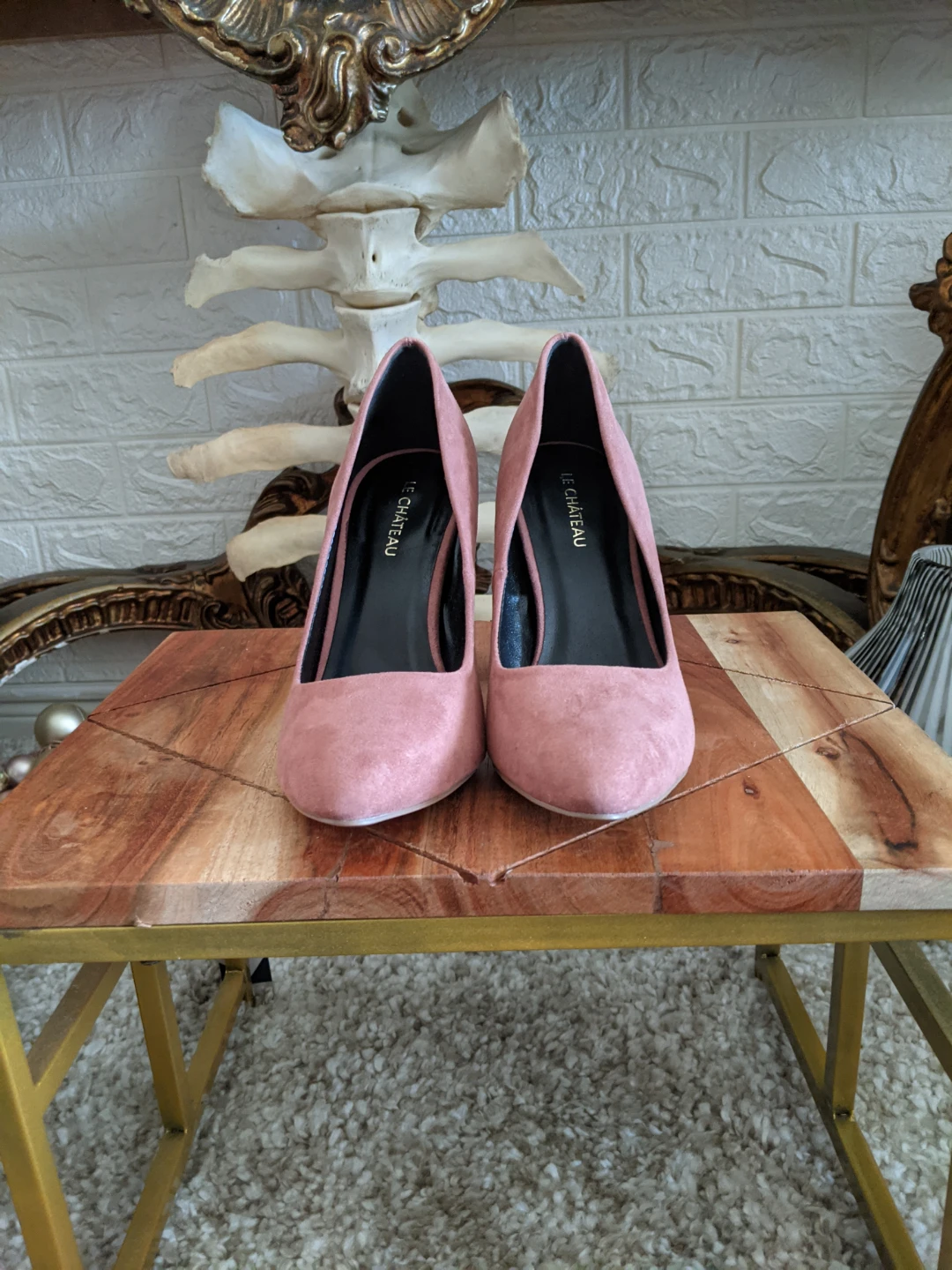 Le Château Pink Suede Heels