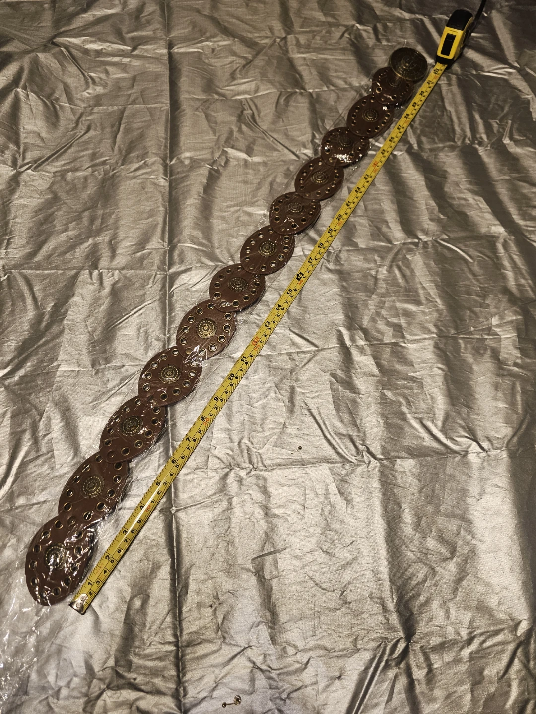 Brown Western Style Studded Belt with Ornate Buckle - photo 2