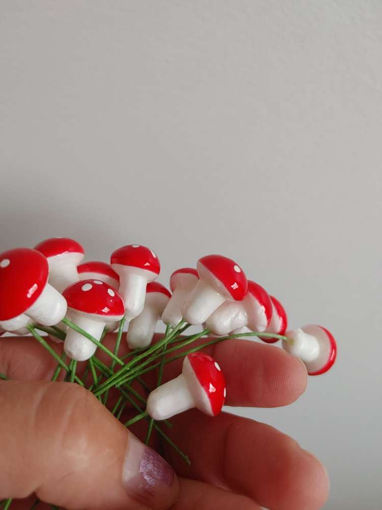 Miniature Mushroom Picks - Set of 12 New - photo 3