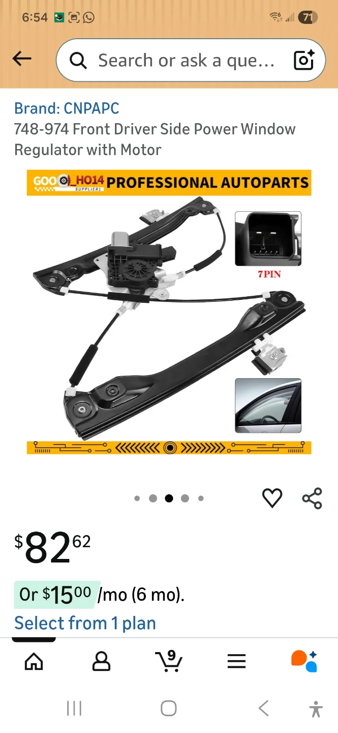 CNPAPC 748-974 Front Driver Side Power Window Regulator - photo 2