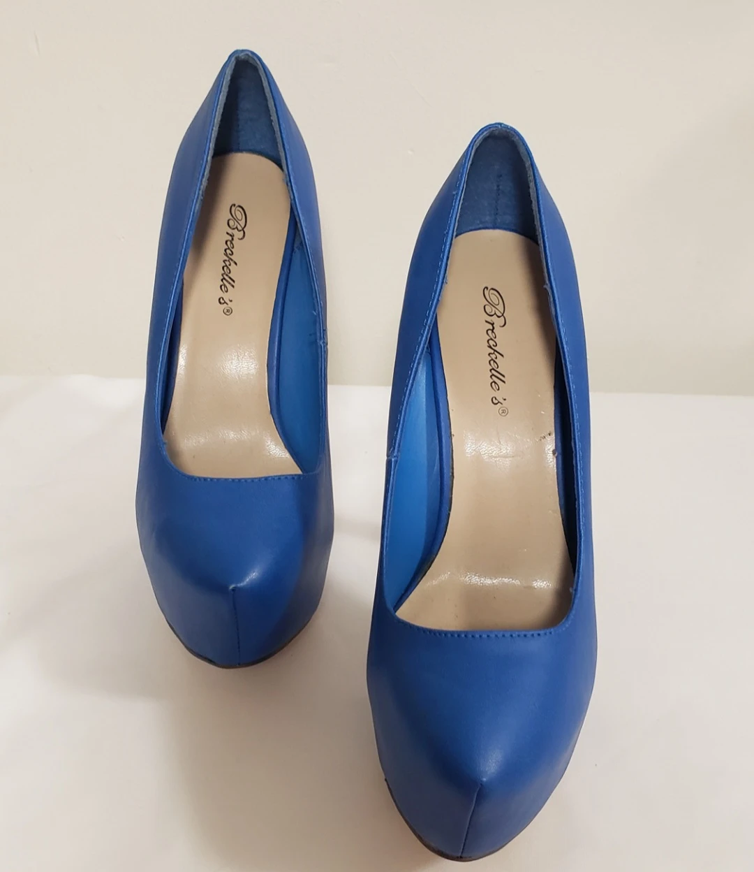 Brand new Women's Platform High Heels Blue Pump Size 8 - photo 3