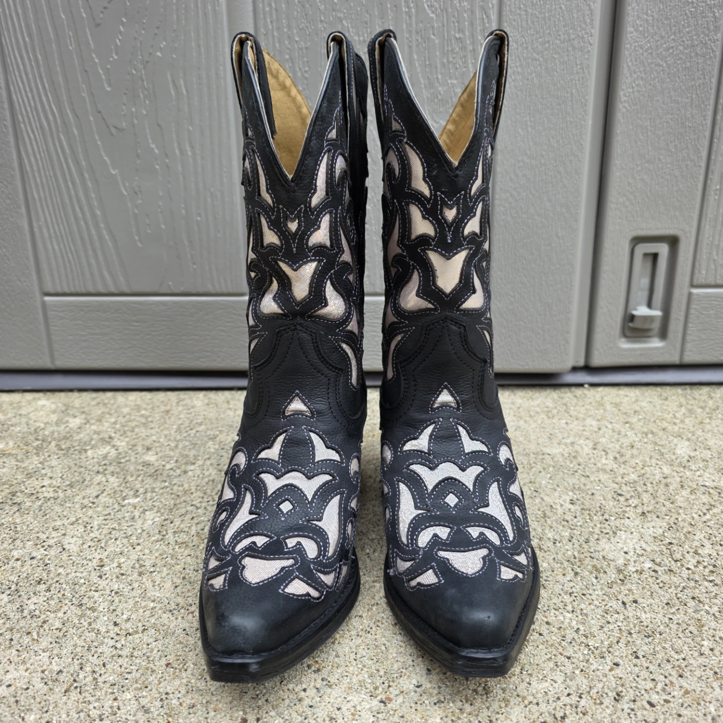 7.5 Boots - Black & Iridescent Western Cowgirl Boots - photo 2
