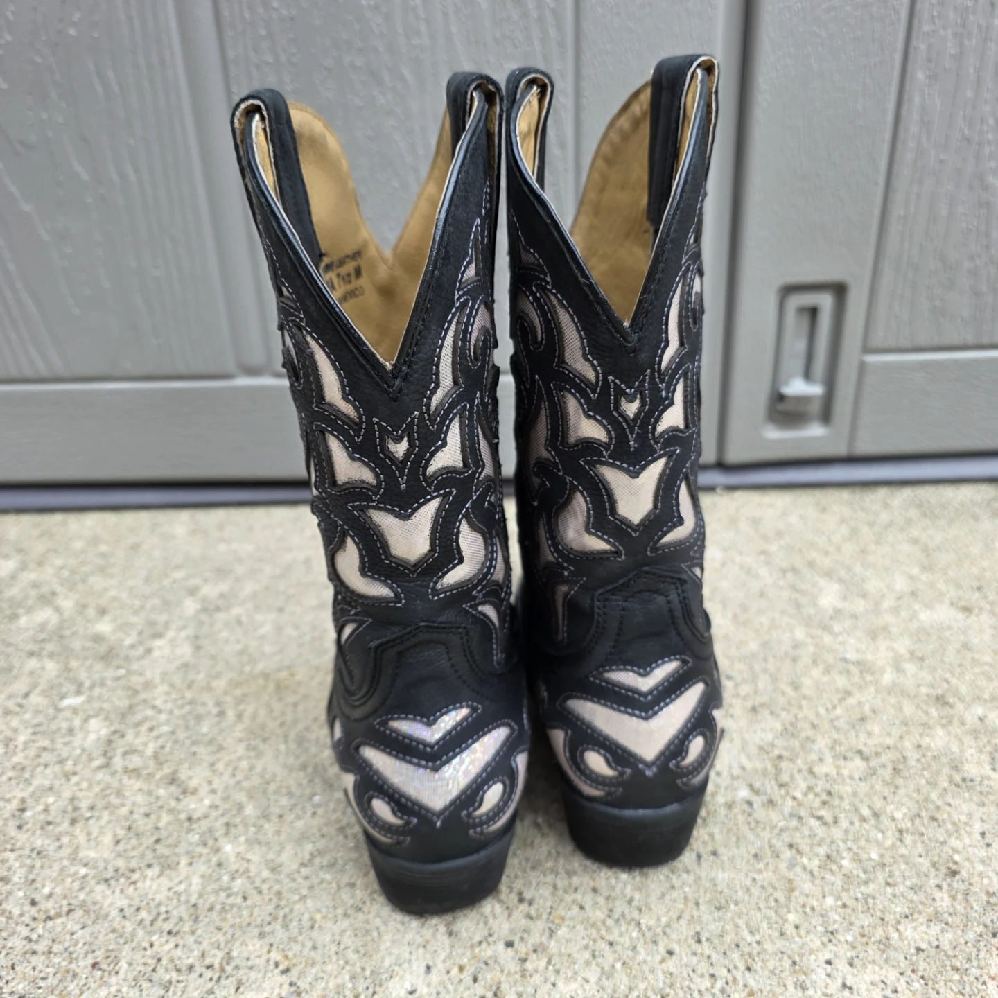 7.5 Boots - Black & Iridescent Western Cowgirl Boots - photo 3