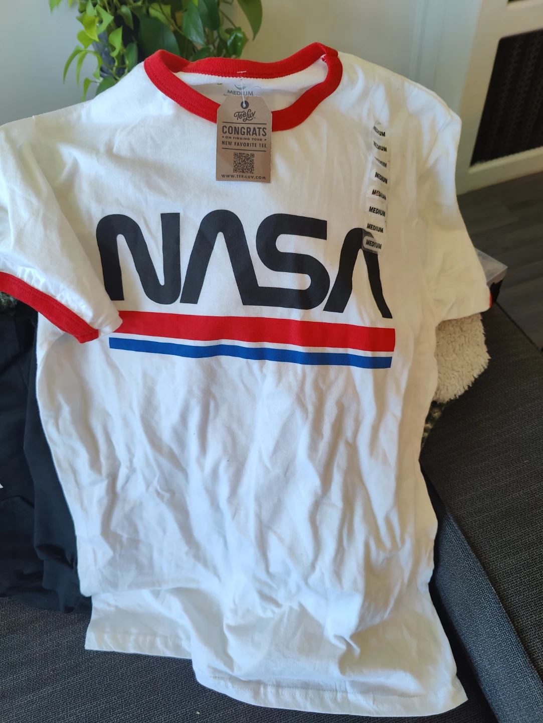 NASA T-Shirt - White with Red Trim - Medium
