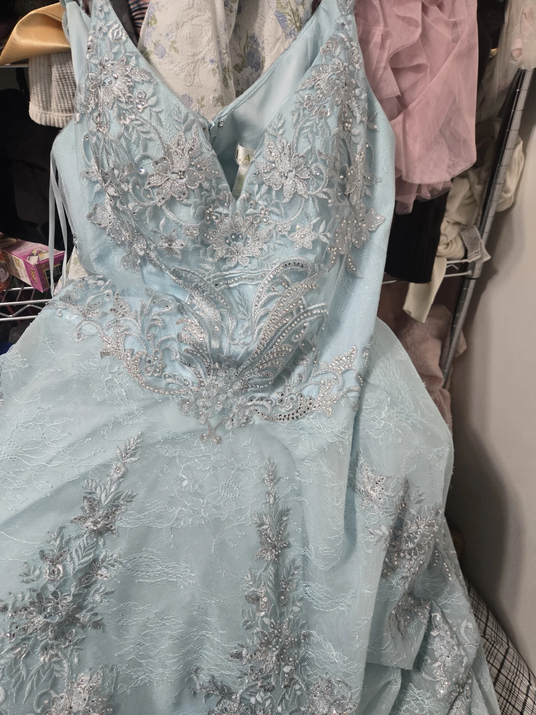 Lara Design Light Blue Beaded Prom Dress Size 16 - photo 5