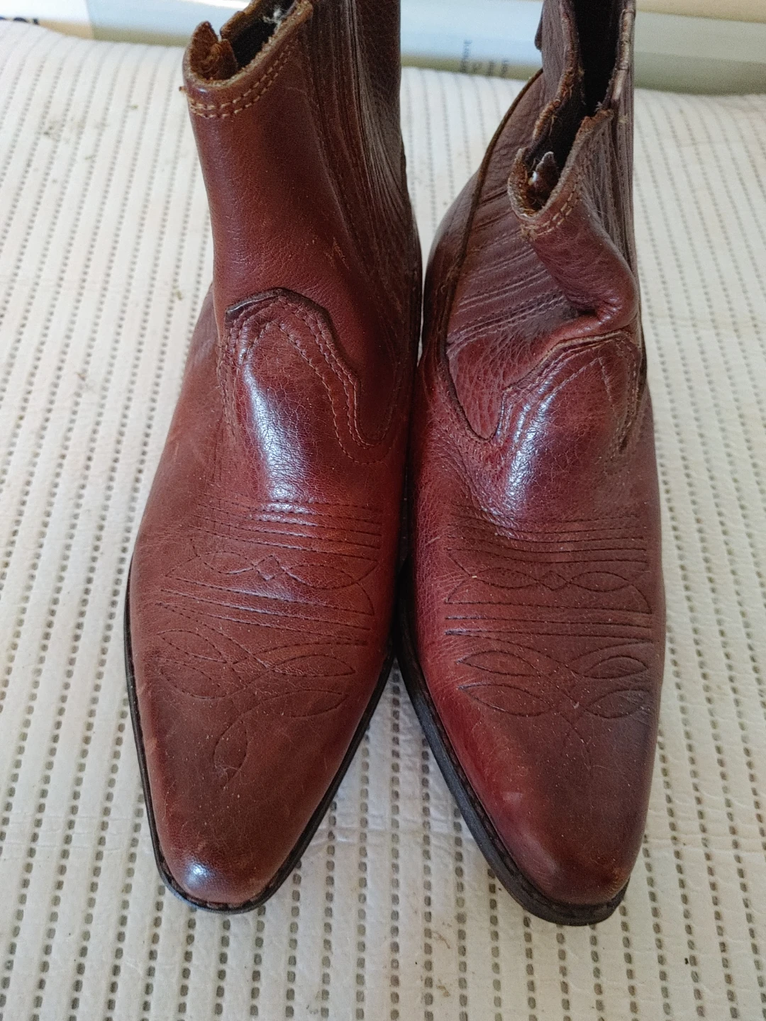 Brown Leather Ankle Boots - Size 37
