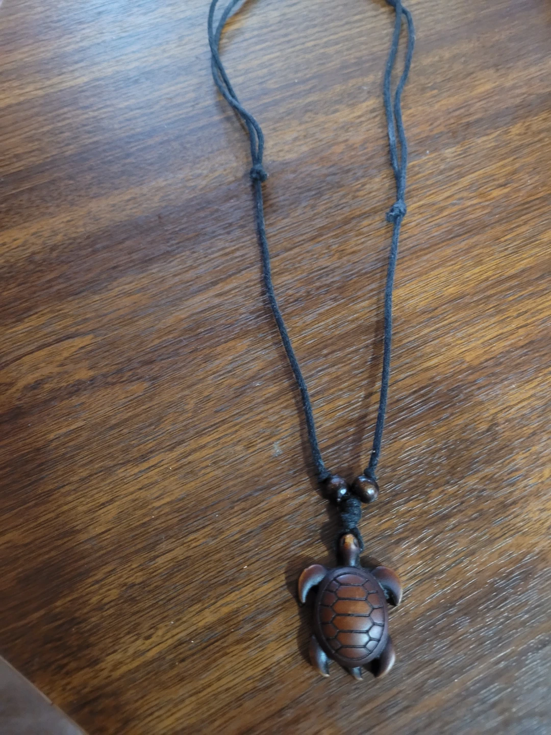 Wooden Turtle Pendant Necklace