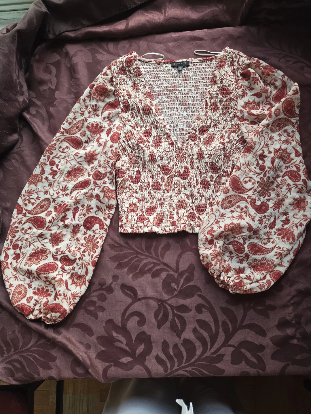 DYNAMITE Smocked Paisley Print Top - Size G/L