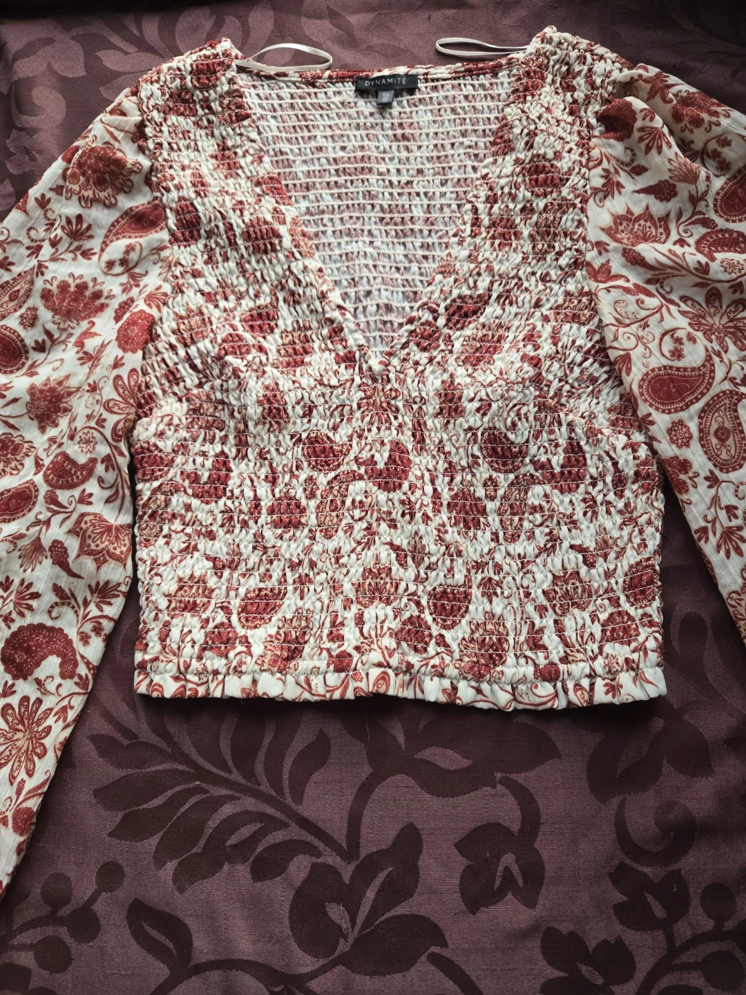 DYNAMITE Smocked Paisley Print Top - Size G/L - photo 4