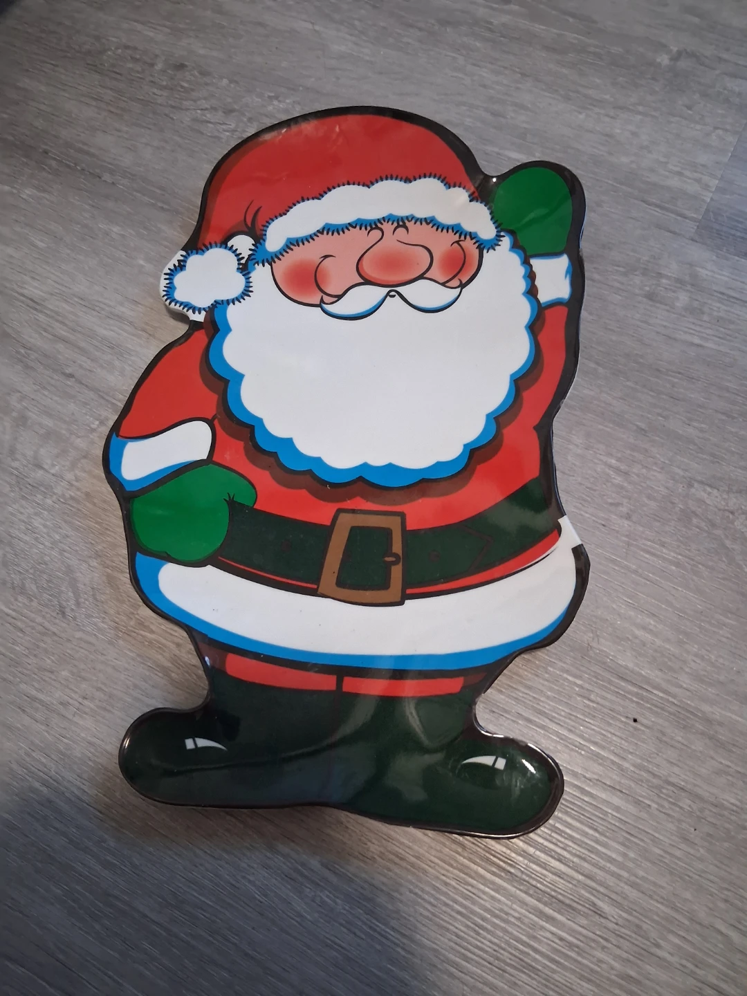 Vintage Santa Claus Shaped Tin