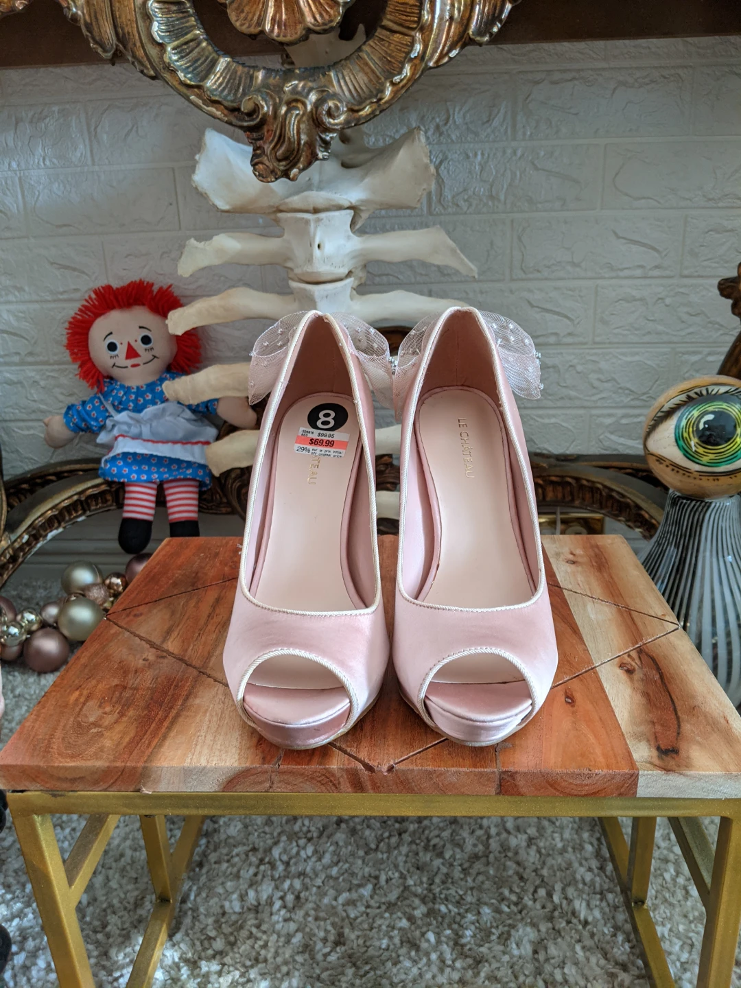 Le Château Pink Peep-Toe Heels - Size 8