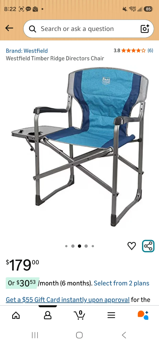 Westfield Timber Ridge Directors Chair with Side Table