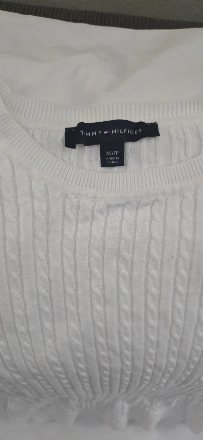 Tommy Hilfiger White Cable Knit Short Sleeve Top - XS - photo 3