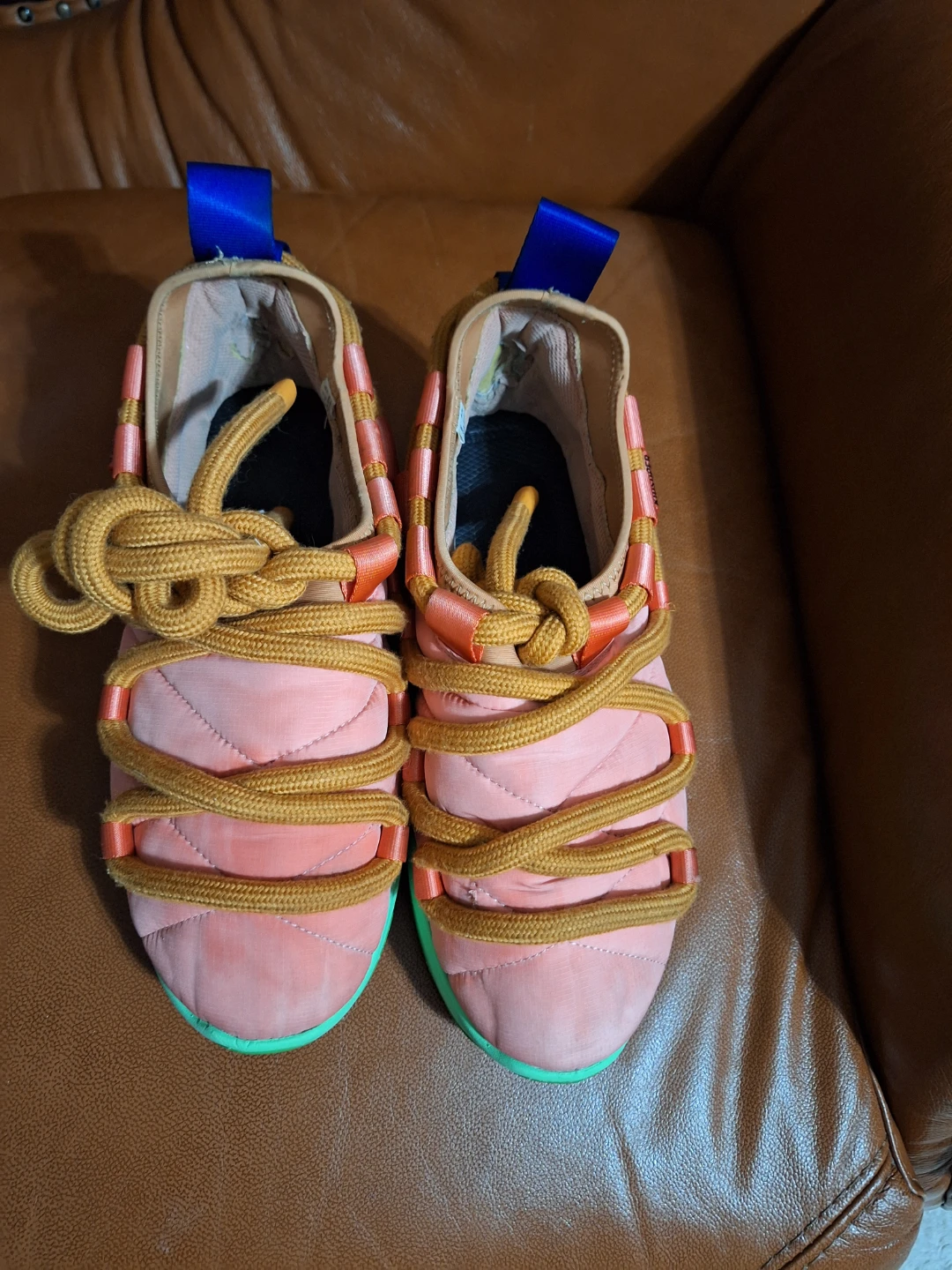 KidSuper Quilted Slip-On Sneakers Pink Green  Size 10 - photo 2