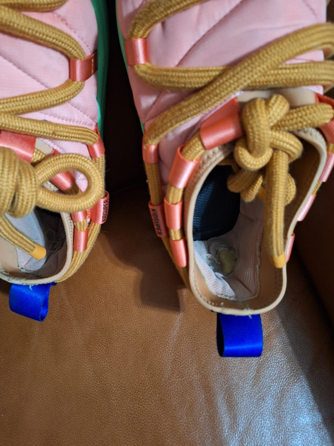 KidSuper Quilted Slip-On Sneakers Pink Green  Size 10 - photo 3