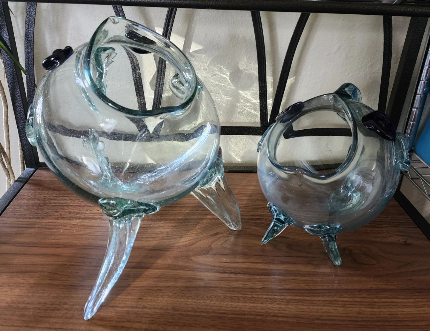Blown Glass Fish Vase - Set of 2