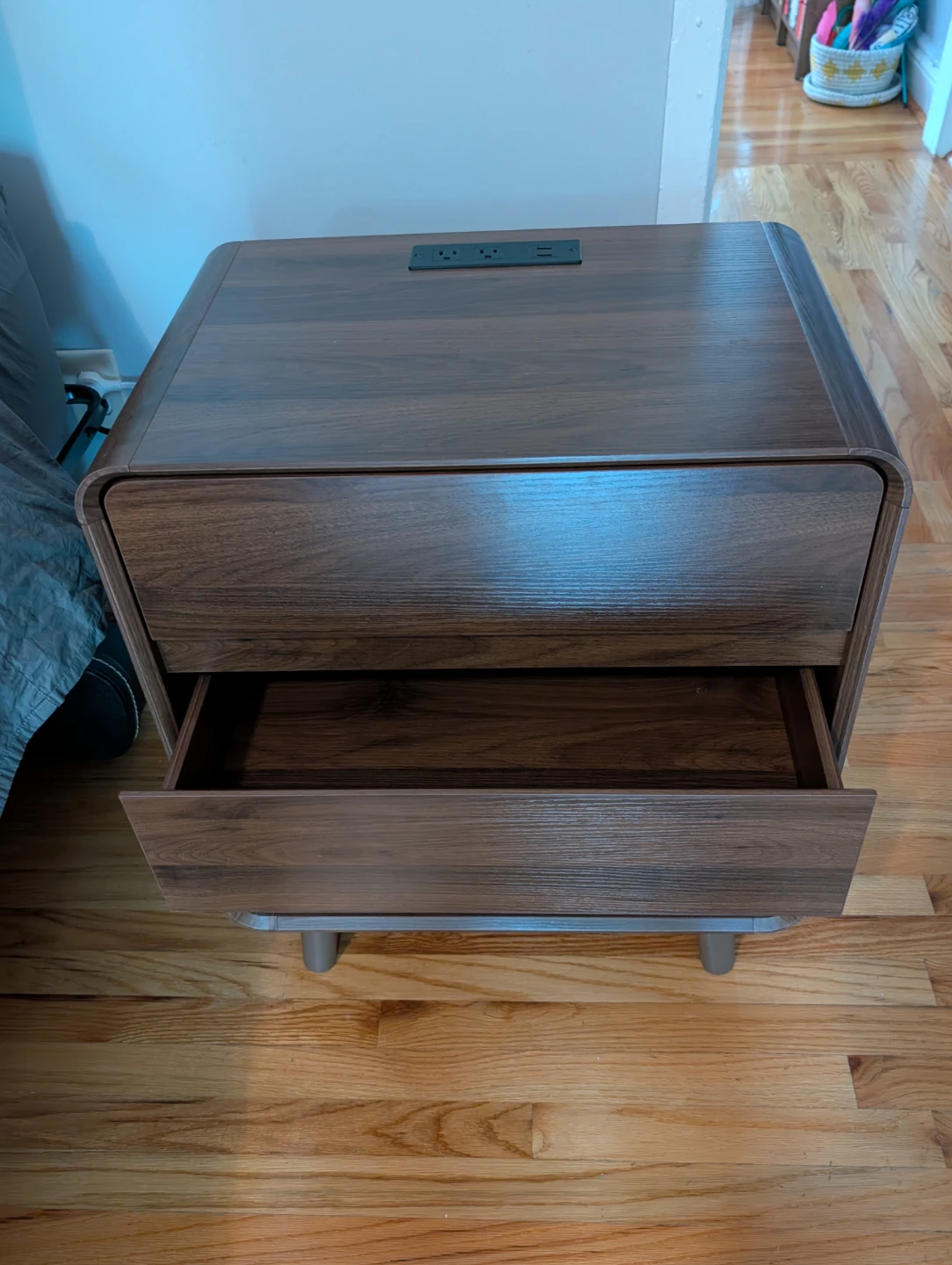 3 Drawer Nightstand with Charging Station - photo 3