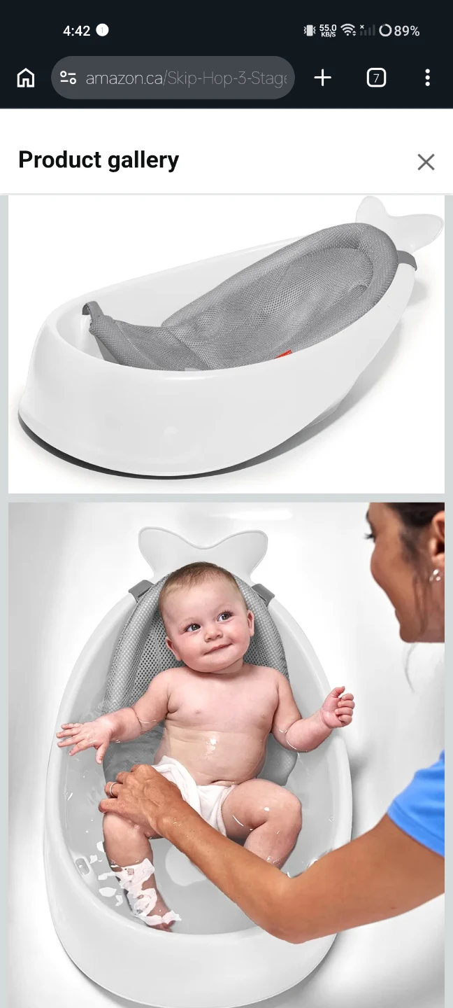 Skip Hop 3-Stage Grow With Baby Smart Sling Bath Tub White - photo 2