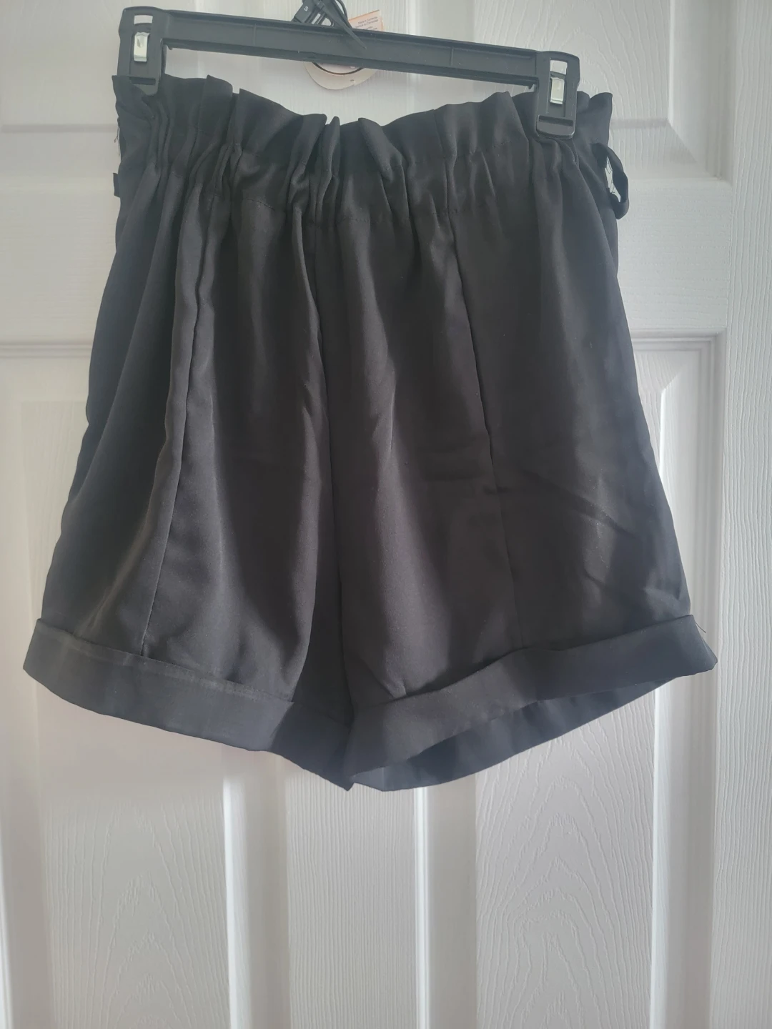 Black High-Waisted Paperbag Shorts size - medium