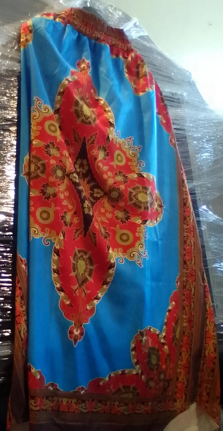 Blue and Red Patterned Skirt