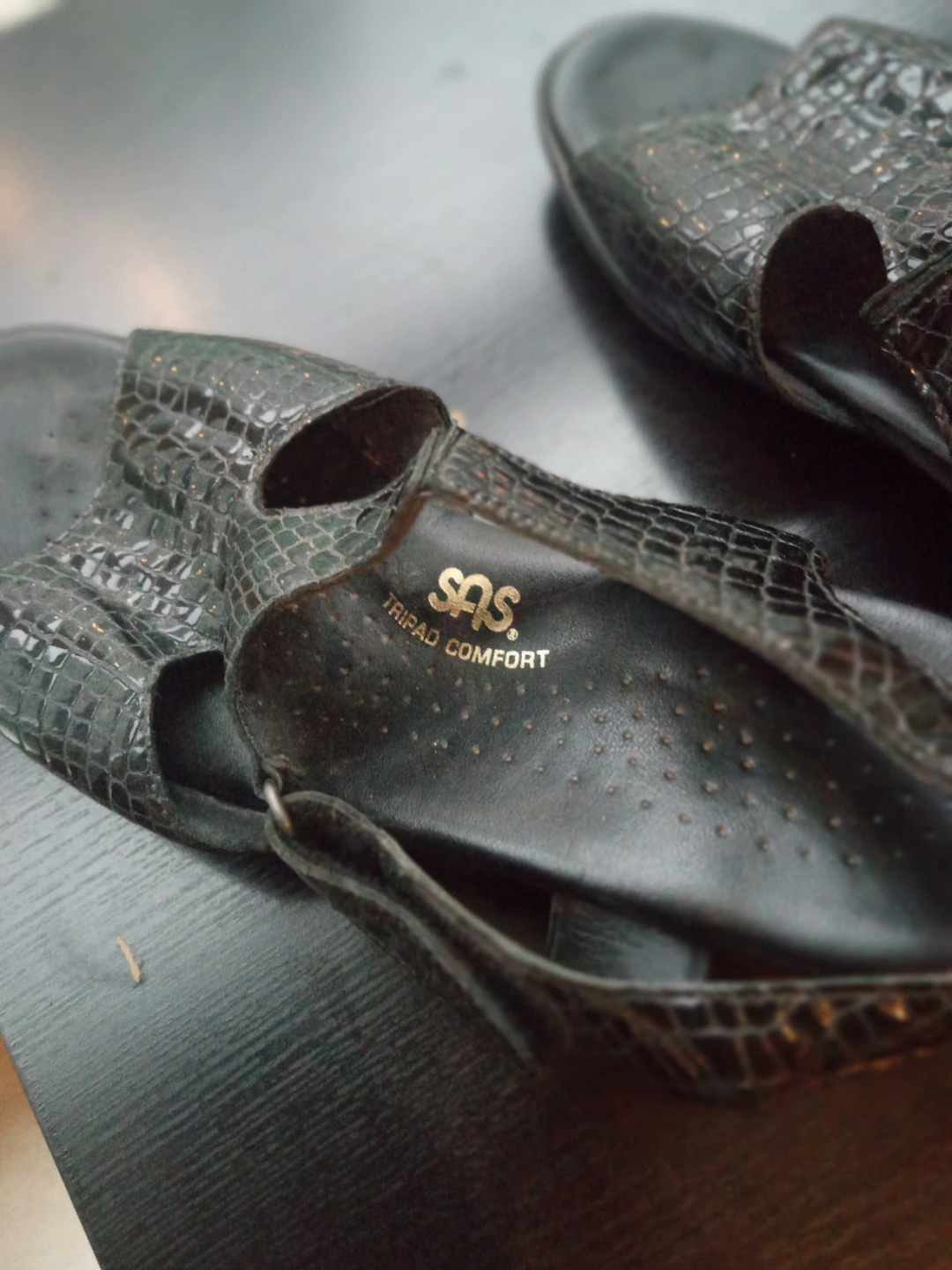 SAS Triad Comfort Black Snake Embossed Sandals - photo 2