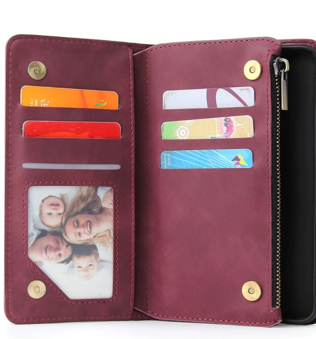 Antisturdy Folio Wallet Phone Case with Card Slots and Zipper - photo 3