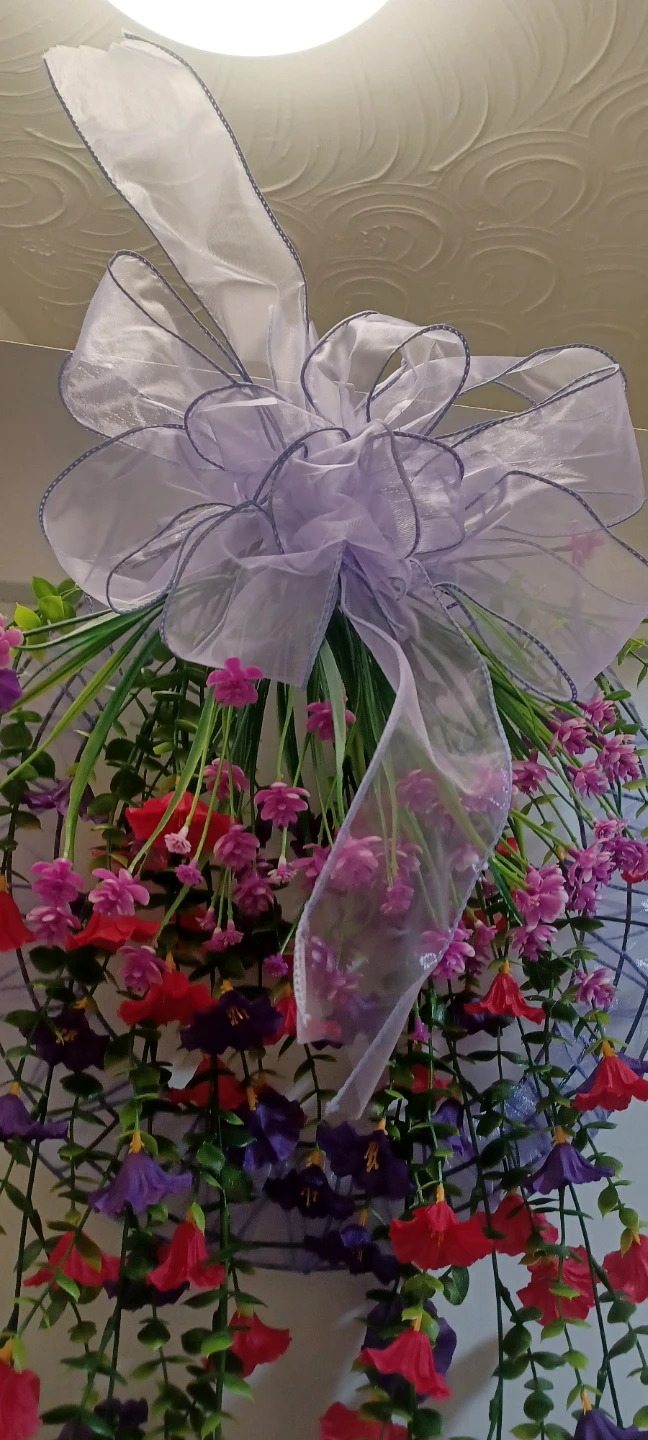 Hanging Flower swag with Bow - photo 3