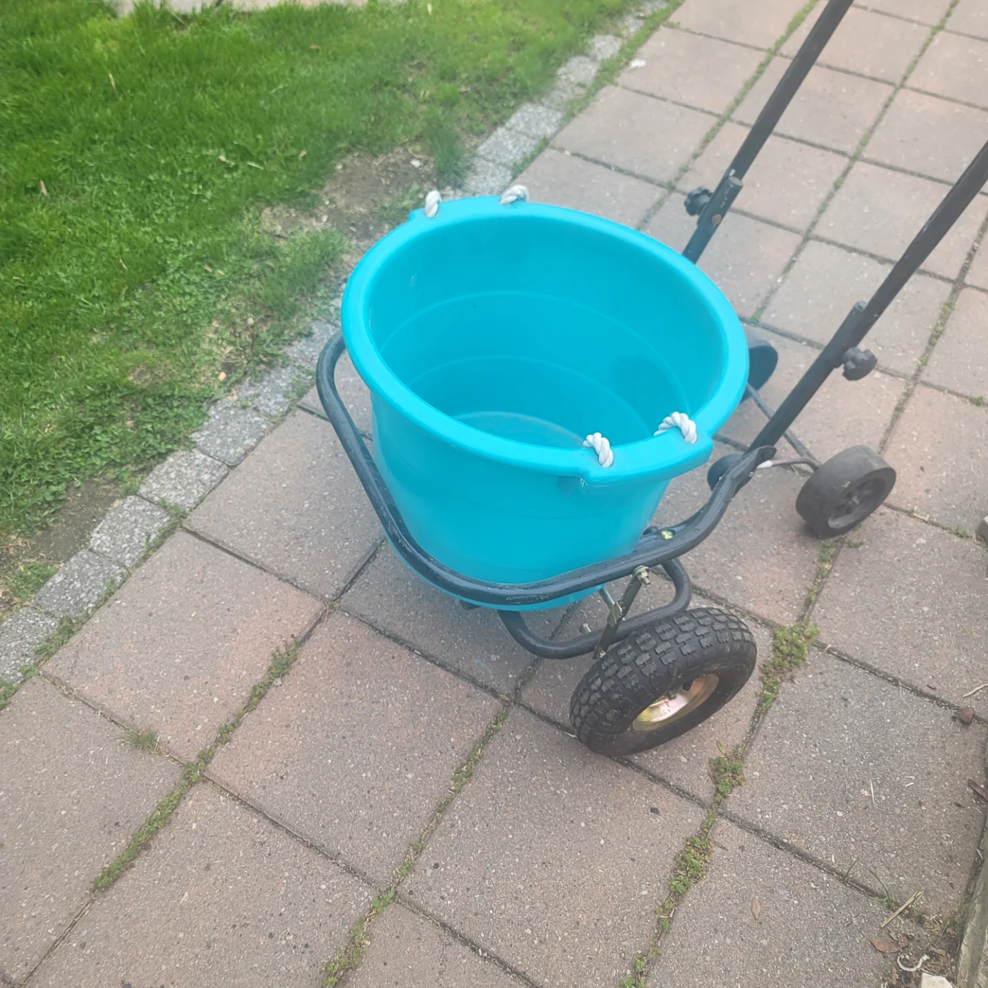 Garden Cart with Blue Bucket
