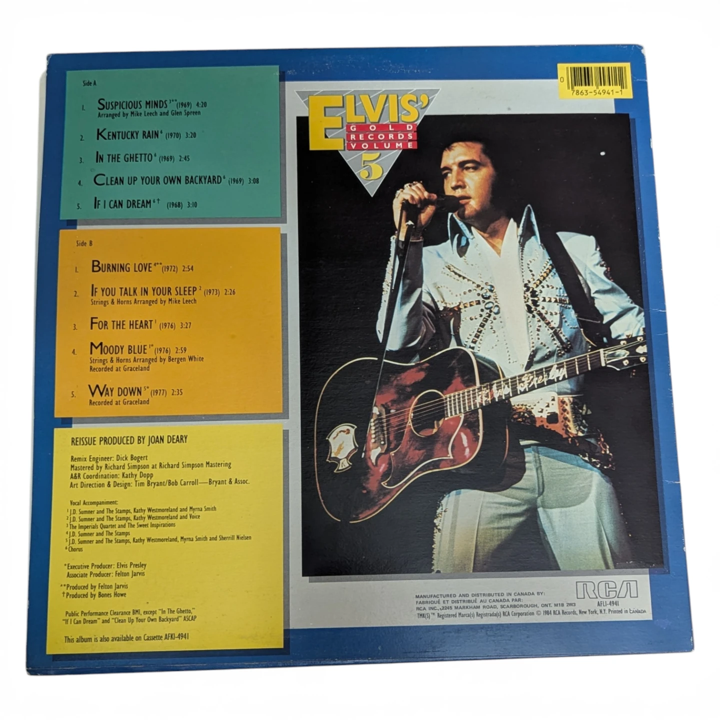 VINTAGE Elvis Presley Elvis’ Gold Records Volume 5 1984 Vinyl LP - photo 2