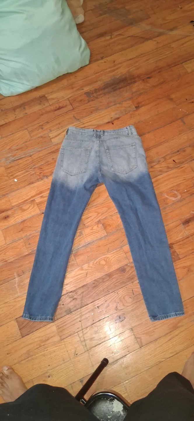 Distressed Blue Jeans with Patches - photo 2