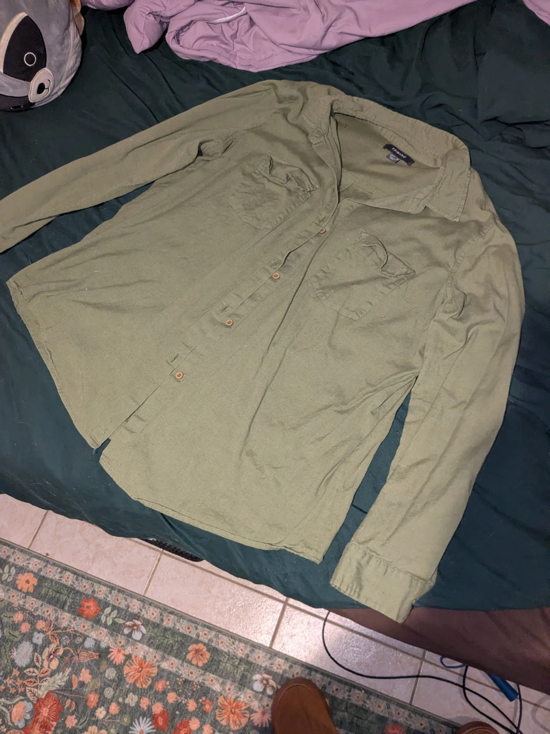 Green button up