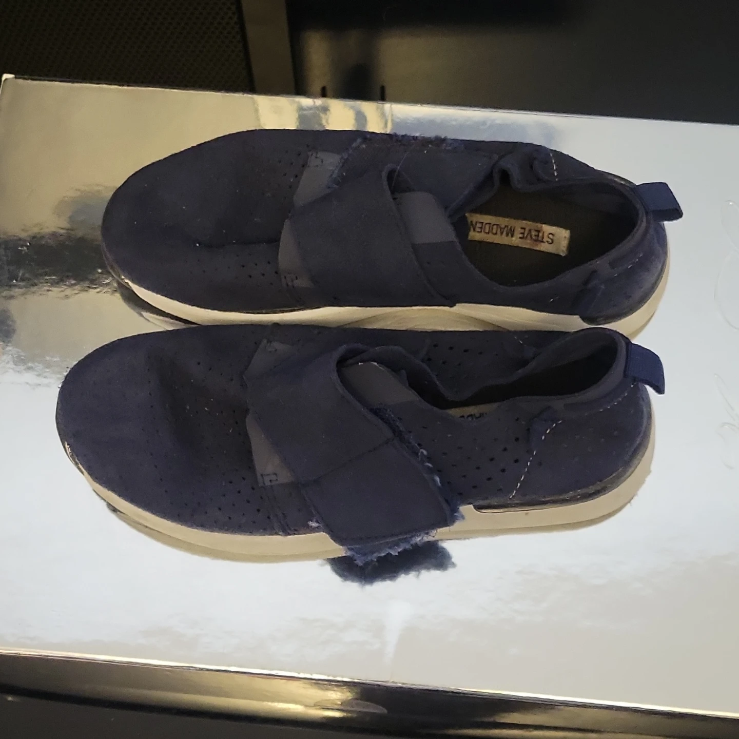 Steve Madden Navy Blue Perforated Slip-On Sneakers - photo 3