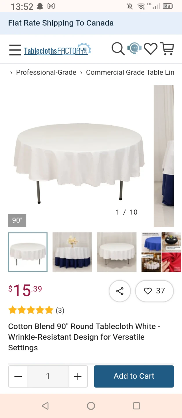 Maxmill White Tablecloth