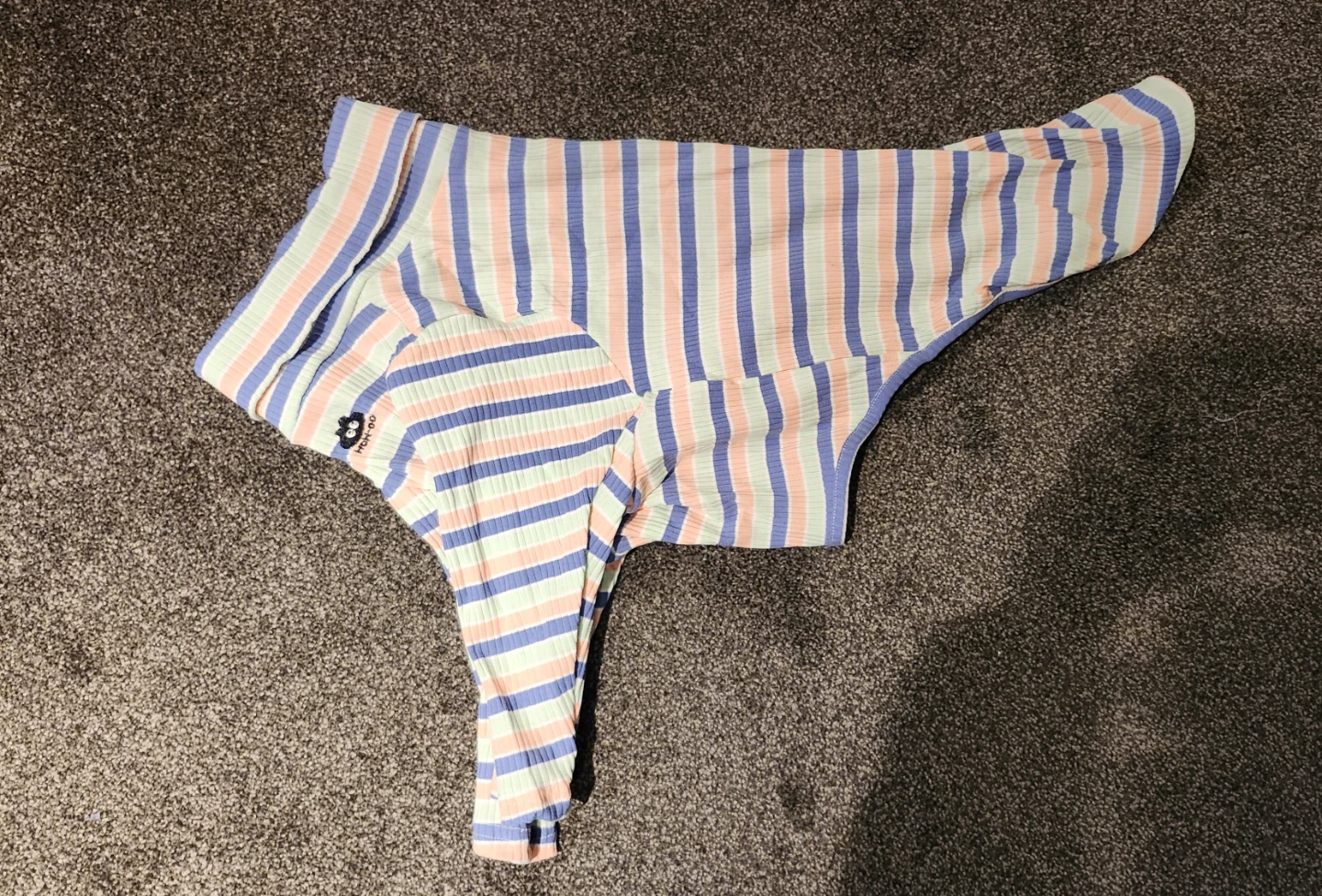 Pet Dog Sweater - Blue Green Stripes, Size XXL - photo 2