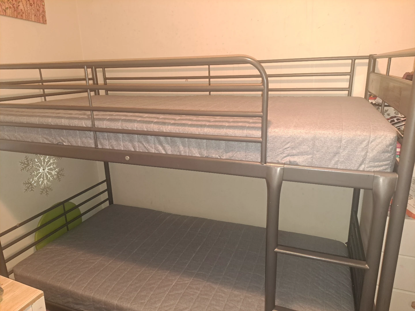 Ikea grey Metal Bunk FULL Bed with Mattresses - photo 3