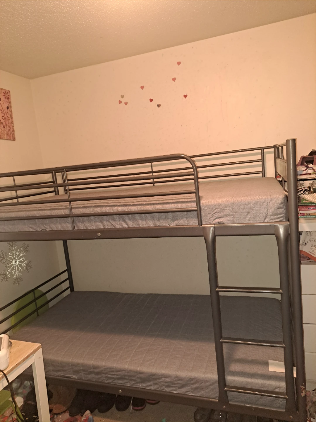 Ikea grey Metal Bunk FULL Bed with Mattresses - photo 4