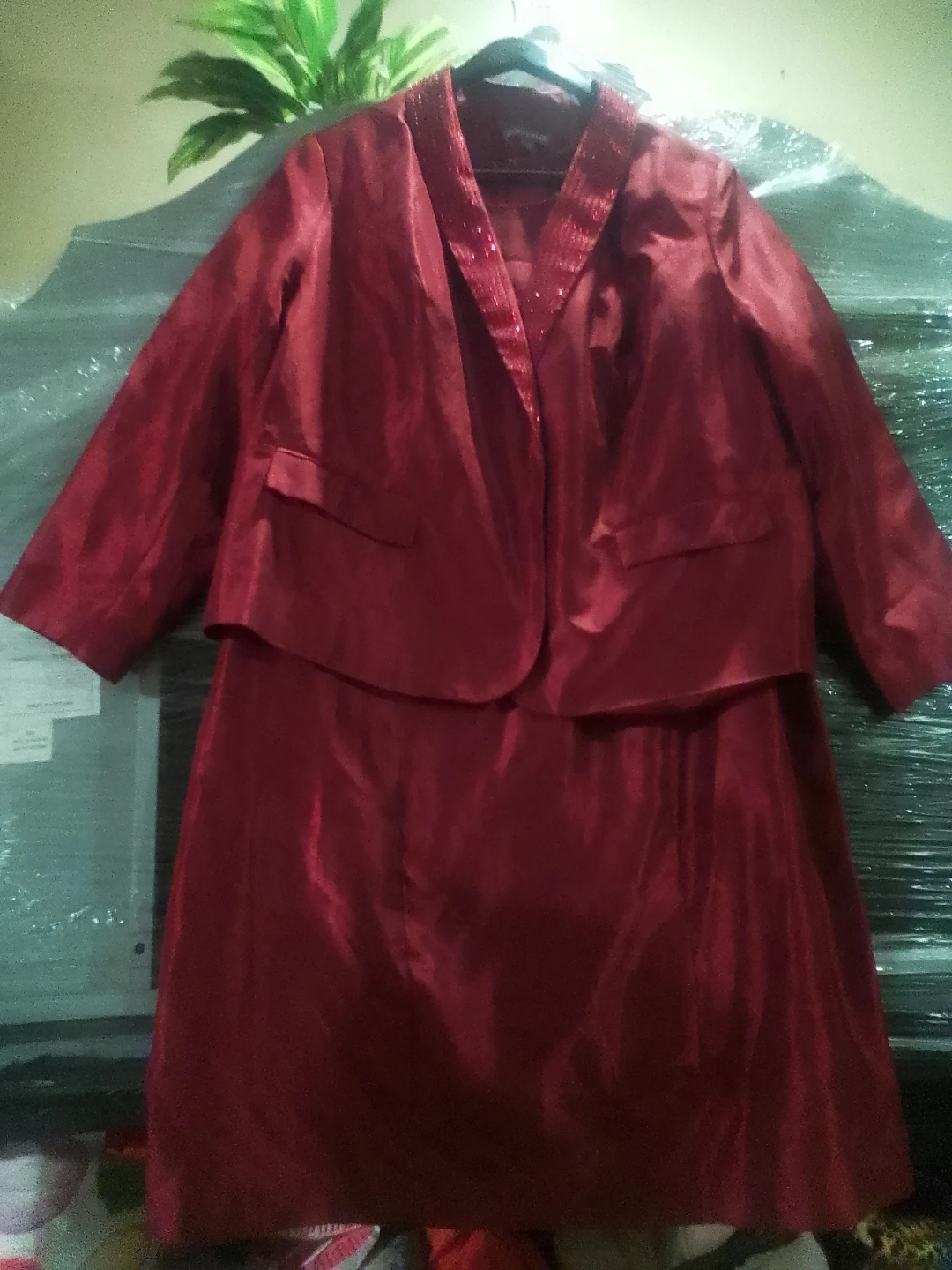 Women's Red Skirt Suit