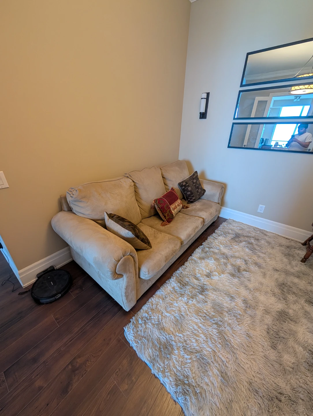 Beige Sofa with pull out bed - photo 2