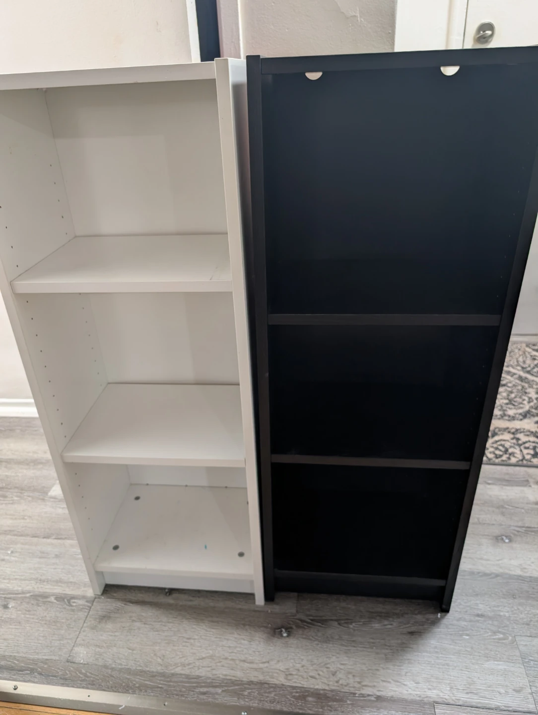 White and Black Bookshelf Set