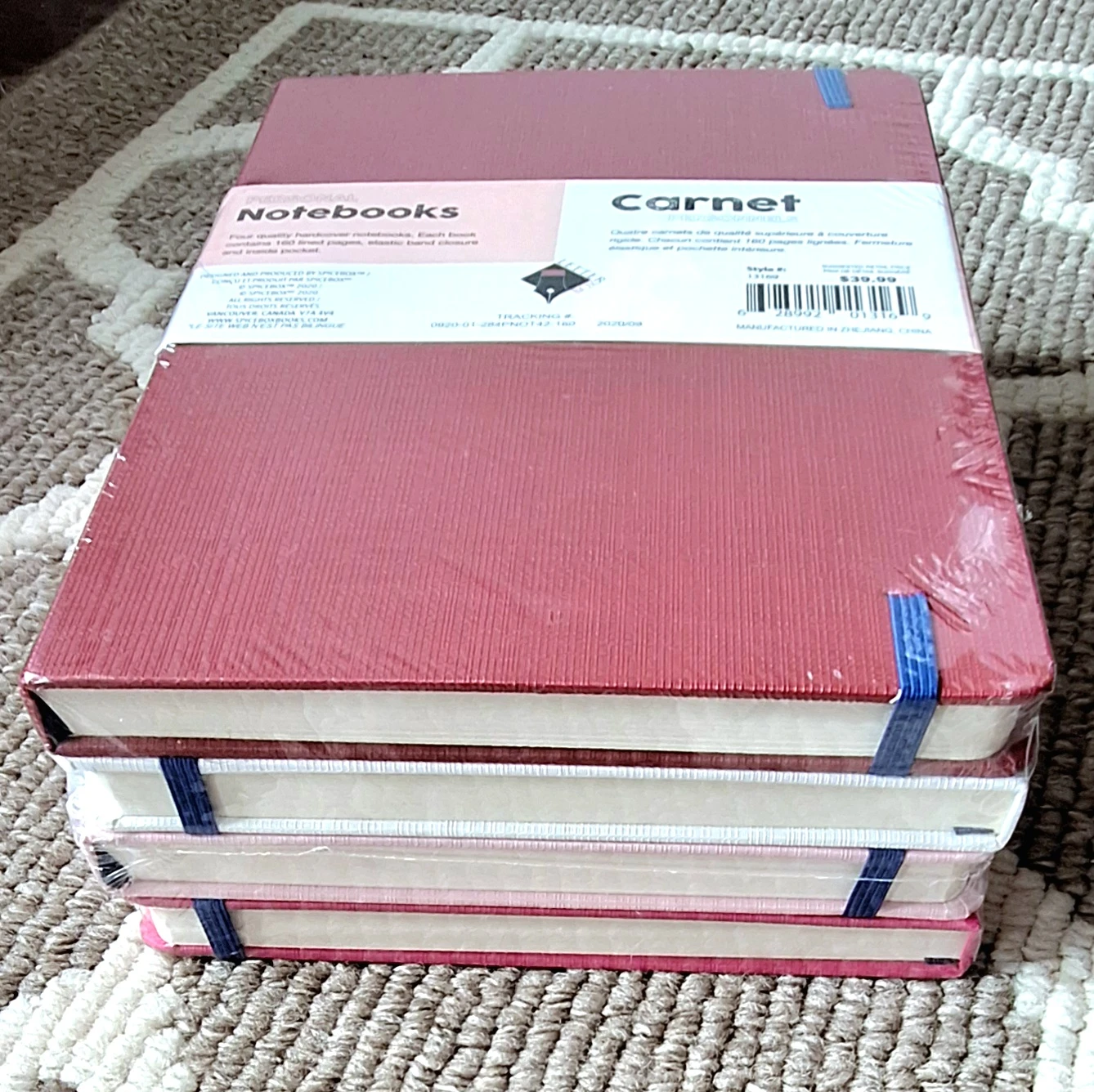 Notebooks - NEW set of 4 pink hardcover notebooks - photo 2