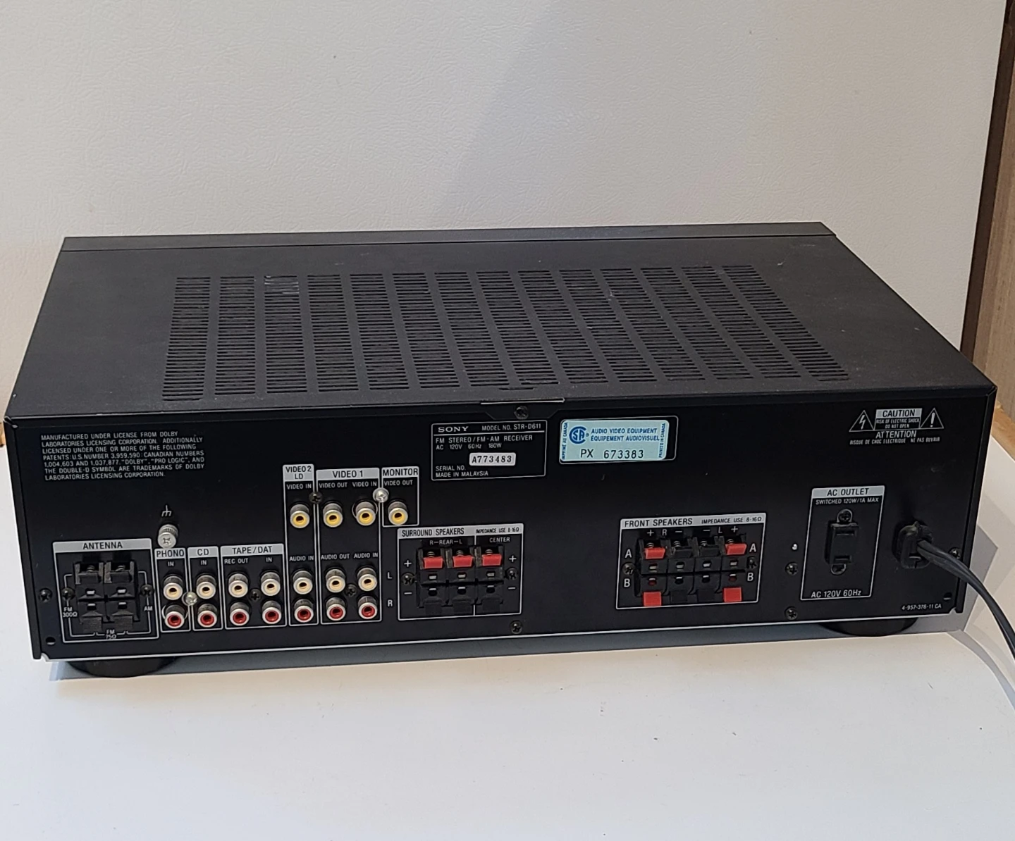 Sony STR-D611 AM/FM Audio Video Stereo Receiver - photo 5
