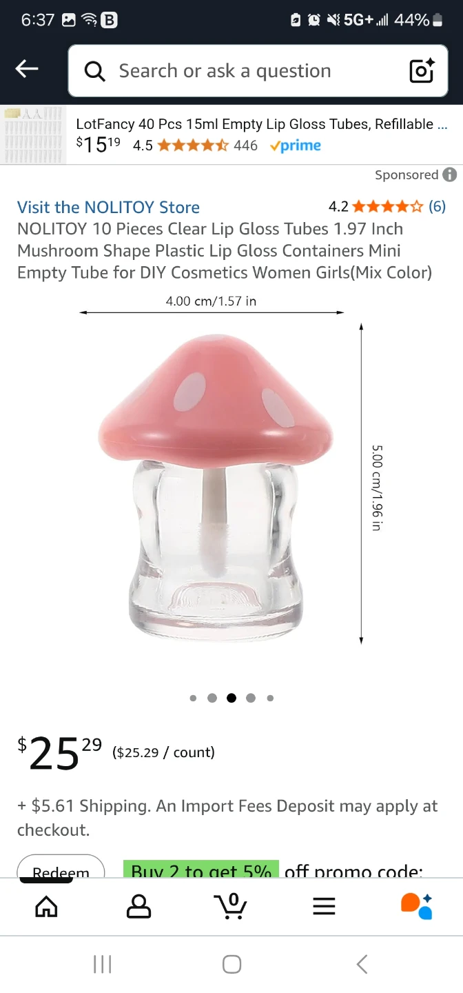 Mushroom Lip Gloss Tubes - photo 2