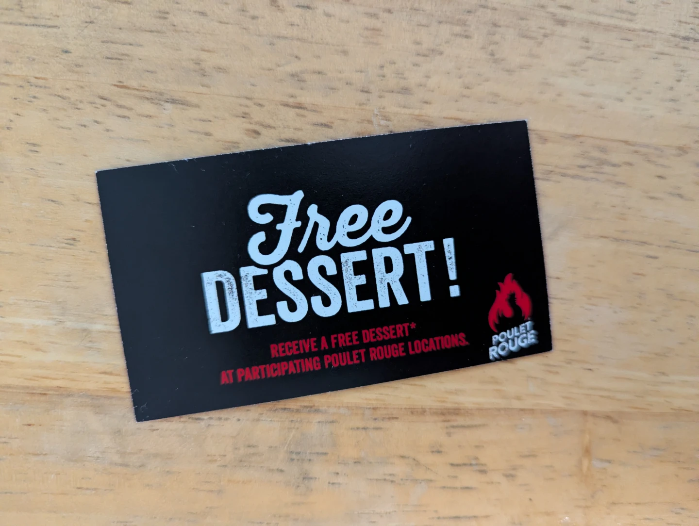 Poulet Rouge Free Dessert Voucher
