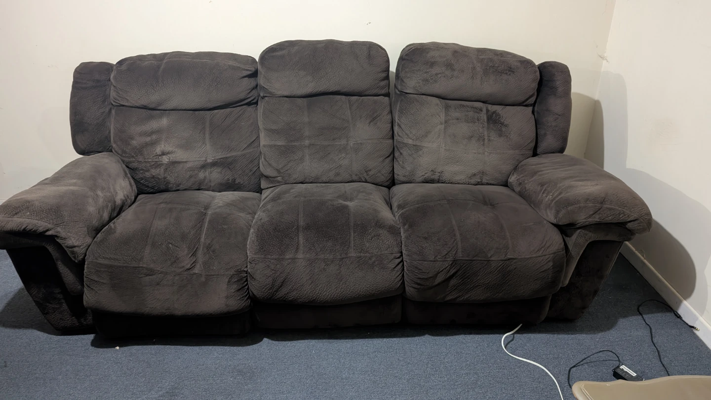 Brown Reclining Sofa with Cup Holders - photo 2